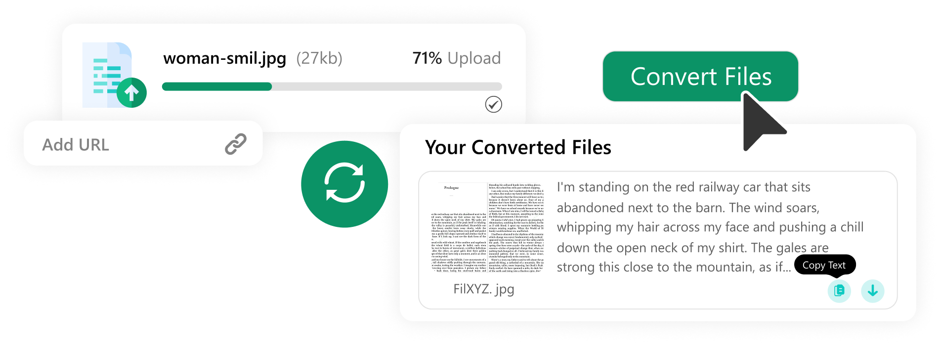 Upload files and convert them to text